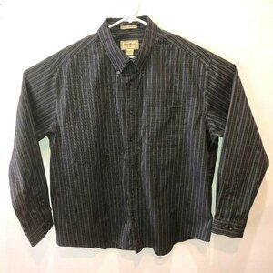 Eddie Bauer Mens XL Black Plaid Long Sleeve Shirt